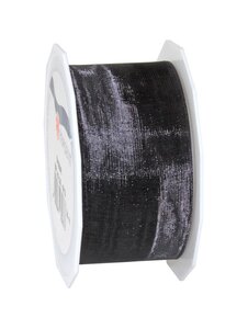 Organza sheer 25-m-rouleau 40 mm noir