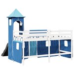 vidaXL Lit mezzanine enfants avec tour bleu 80x200cm bois pin massif
