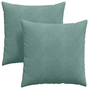 vidaXL Coussins de canapé 2 Pièces Vert Mer 80 x 80 cm