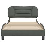 vidaXL Cadre de lit sans matelas Hvar gris foncé 100x200 cm tissu
