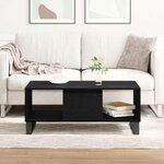 vidaXL Table basse Chêne noir 90 x 50 x 36.5 cm Bois d'ingénierie