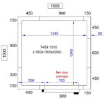 Chambre froide négative pro line avec groupe négatif - hauteur 2200 mm - combisteel -  - acier inoxydable1800 x 2400