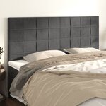 vidaXL Tête de lit Gris foncé 200 x 5 x 118/128 cm Velours