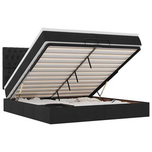 VidaXL Cadre de lit ottoman avec matelas noir 200x200cm tissu