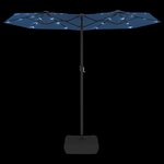 vidaXL Parasol à double tête avec LED bleu azuré 316x240 cm