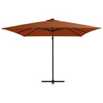 vidaXL Parasol déporté avec lumières LED Terre cuite 250x250 cm