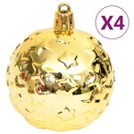 vidaXL Ensemble de boules de Noël 70 Pièces Doré et rouge