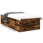 vidaXL Cadre de lit sans matelas chêne fumé 75x190 cm