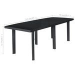 vidaXL Table de jardin Anthracite 216x90x72 cm Plastique