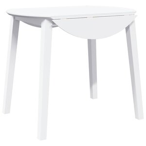 vidaXL Table à manger blanc bois massif et caoutchouc