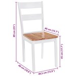vidaXL Chaises à manger lot de 6 blanc bois d'hévéa massif
