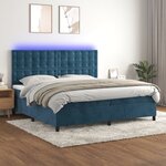 vidaXL Sommier à lattes de lit matelas et LED Bleu foncé 200x200 cm