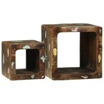 vidaXL Meuble TV 2 Pièces Multicolore bois de récupération massif