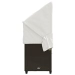 vidaXL Chaise longue avec auvent et coussins marron résine tressée