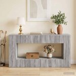 vidaXL Table console Gris Sonoma 155 x 29 x 74 cm Bois d’ingénierie