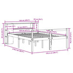 vidaXL Lit bibliothèque sans matelas blanc 120x190 cm bois pin massif