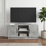 vidaXL Meuble TV Gris béton 102 x 34 5 x 47 cm Bois d'ingénierie