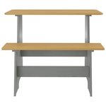 vidaXL Table à manger et banc REINE marron miel gris bois pin solide