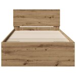 vidaXL Cadre de lit chêne artisanal 75 x 190 cm Bois d'ingénierie