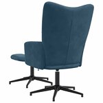 vidaXL Chaise de relaxation avec tabouret Bleu Velours