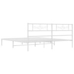 vidaXL Cadre de lit métal avec tête de lit blanc 200x200 cm