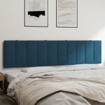 vidaXL Coussin de tête de lit bleu 200 cm velours