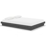 vidaXL Cadre de lit sans matelas gris bois massif