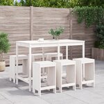 vidaXL Ensemble de bar de jardin 7 Pièces blanc bois de pin massif