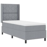 vidaXL Lit à ressorts avec matelas Gris clair 90 x 190 cm tissu