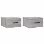vidaXL Tables de chevet murales 2 Pièces sonoma gris 35x35x20 cm