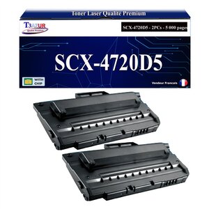 T3AZUR - 2x Toners compatibles avec Samsung SCX-4720D5 SCX4720D5 pour Samsung SCX4520 SCX4720F SCX4720FN SCX-4520 SCX-4720F SCX-4720FN