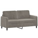 vidaXL Canapé à 2 places Gris clair 140 cm Velours