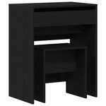 Coiffeuse vidaXL avec miroir en bois d'ingénierie chêne noir