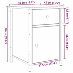 vidaXL Cabinet de chevet avec tiroir 2 Pièces Bois ancien 40 x 42 x 60 cm