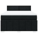 vidaXL Sommier à lattes de lit avec matelas Noir 160x200 cm Tissu