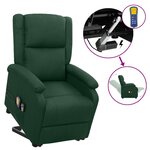 vidaXL Fauteuil de massage Vert foncé Tissu