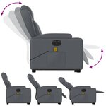 vidaXL Fauteuil inclinable de massage électrique gris similicuir