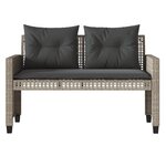 vidaXL Salon de jardin avec coussins 4 Pièces gris clair poly rotin verre