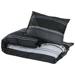 vidaXL Ensemble de housse de couette noir et blanc 225x220 cm Coton
