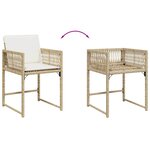 vidaXL Chaises de jardin avec coussins lot de 4 beige résine tressée