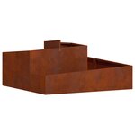 vidaXL Cache-pot de jardin Marron 100 x 100 x 50 cm Acier patiné