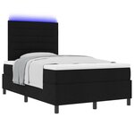 vidaXL Lit à Ressort avec Matelas & LED Noir 120x190 cm Tissu