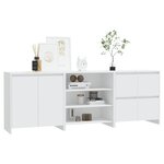 vidaXL Buffets 3 Pièces Blanc Bois d'ingénierie