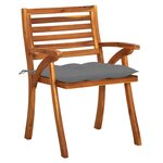 vidaXL Chaises de jardin avec coussins lot de 4 Bois de teck solide