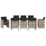 vidaXL Ensemble de salle à manger pour jardin 9 Pièces Gris clair