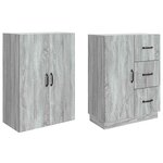vidaXL Ensemble de Meubles 2 Pièces Sonoma gris Bois d'ingénierie