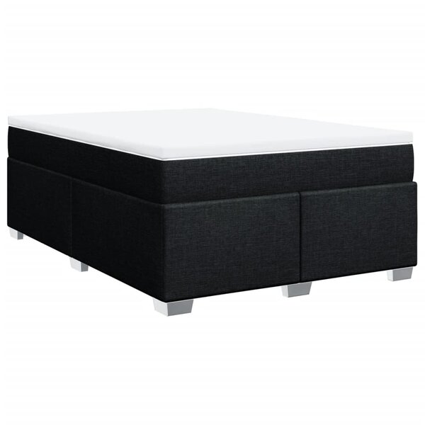 vidaXL Sommier à lattes de lit avec matelas Noir 160x200 cm Tissu
