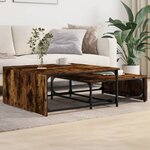 vidaXL Tables basses gigognes 2 Pièces chêne fumé bois d'ingénierie métal