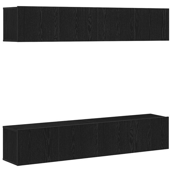 vidaXL Ensemble de meuble TV mural 4 pièces en chêne noir