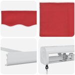 vidaXL Auvent Rétractable Rouge 350 x 250 cm Tissu et Métal